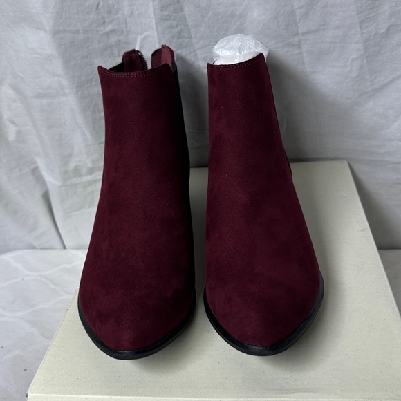 Esprit Maroon Suede Ankle Boots Size 8 New - Picture 1 of 11